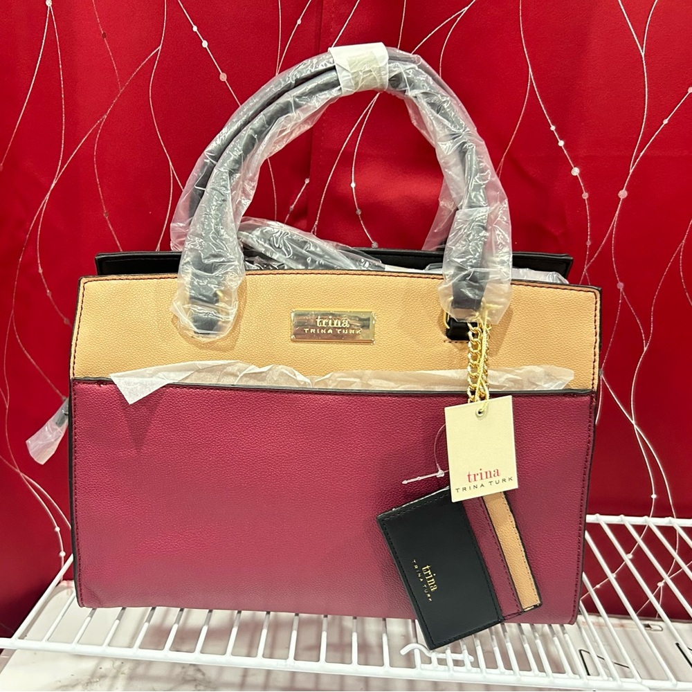 Trina Turk Wine and Tan Women's Bag